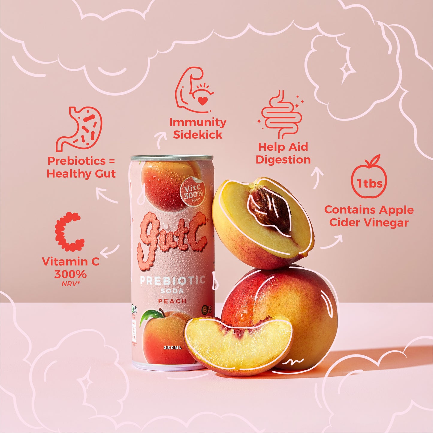 gutC Peach (12 x 250ml)