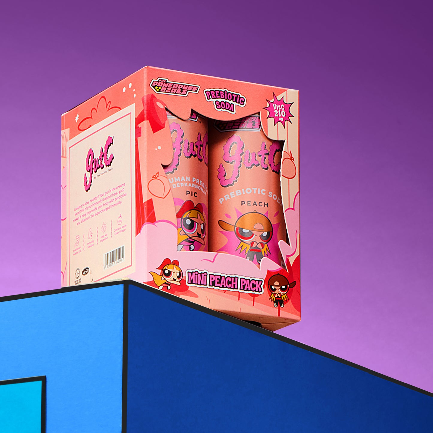 gutC & The Powerpuff Girls Mini Peach Pack (4 x 250ml)