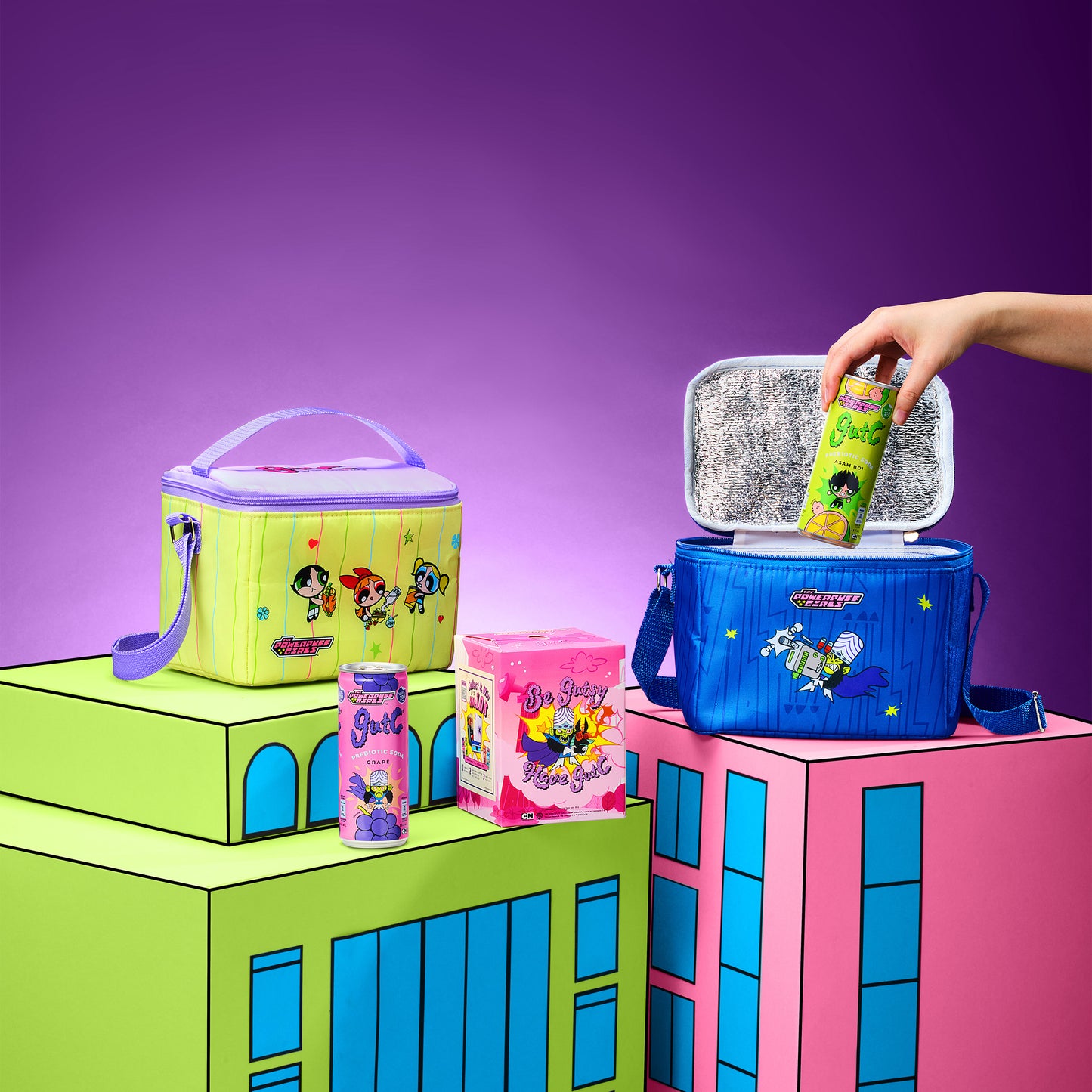 gutC & The Powerpuff Girls Mix Pack (16 x 250ml) FREE Lunch Bag