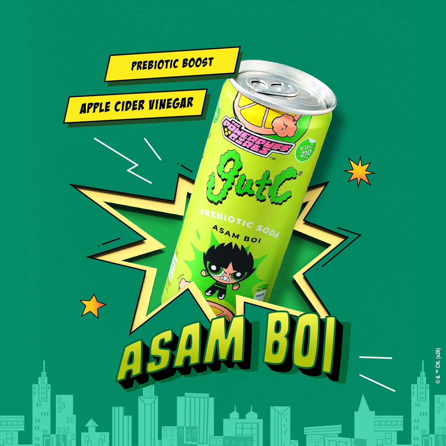 gutC & The Powerpuff Girls Asam Boi (12 x 250ml)