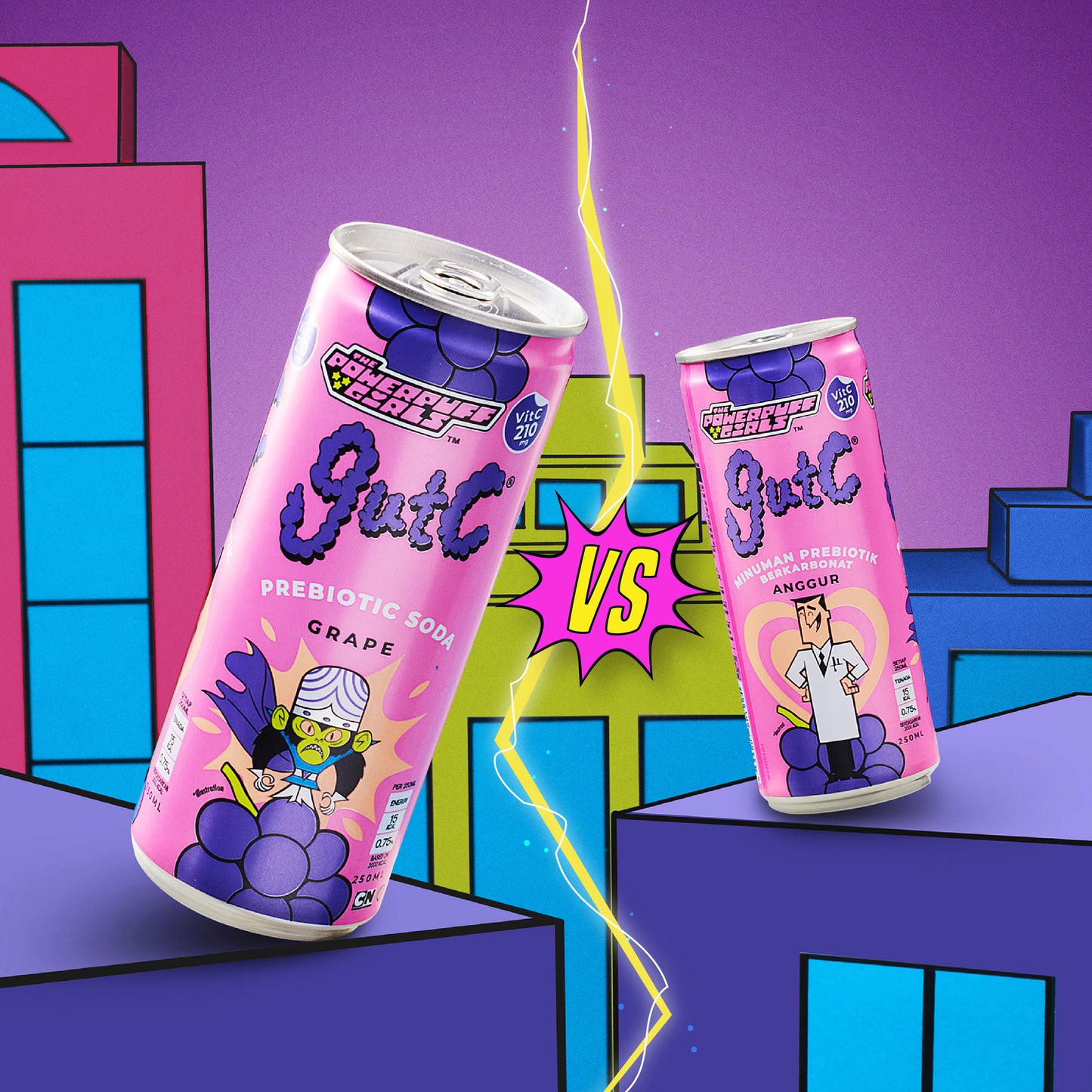 gutC & The Powerpuff Girls Grape (12 x 250ml)