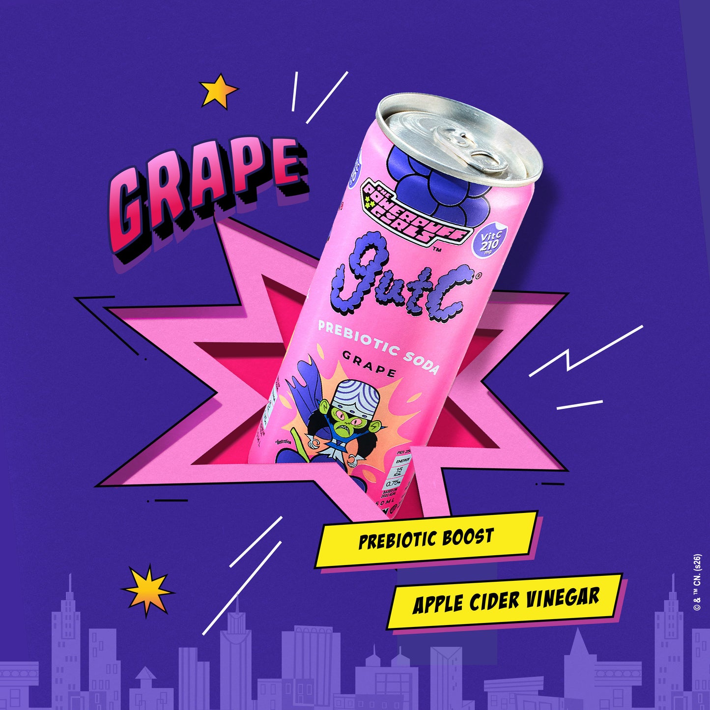 gutC & The Powerpuff Girls Grape (12 x 250ml)