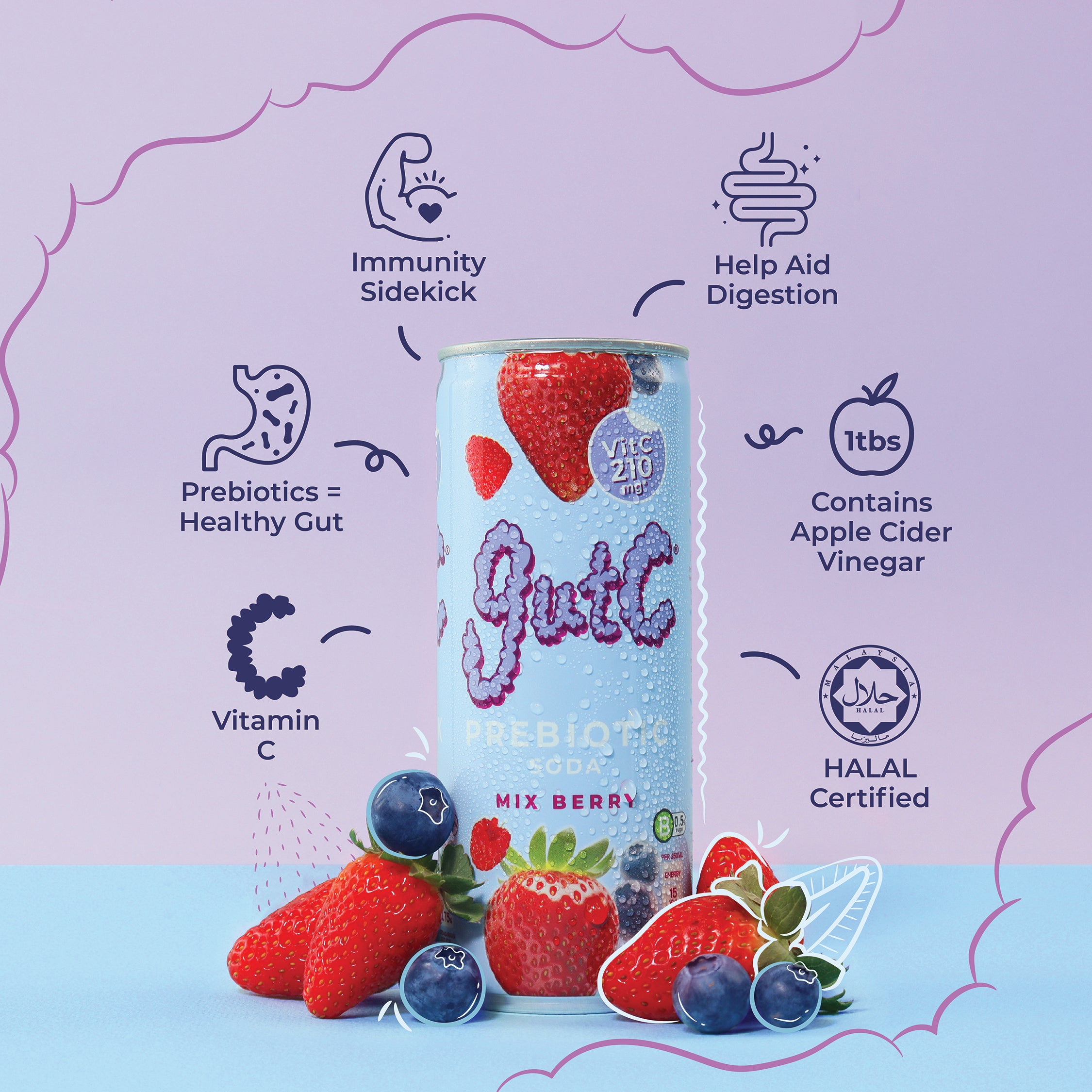 gutC Mix Berry (12 x 250ml) – The Tapping Tapir Sdn Bhd